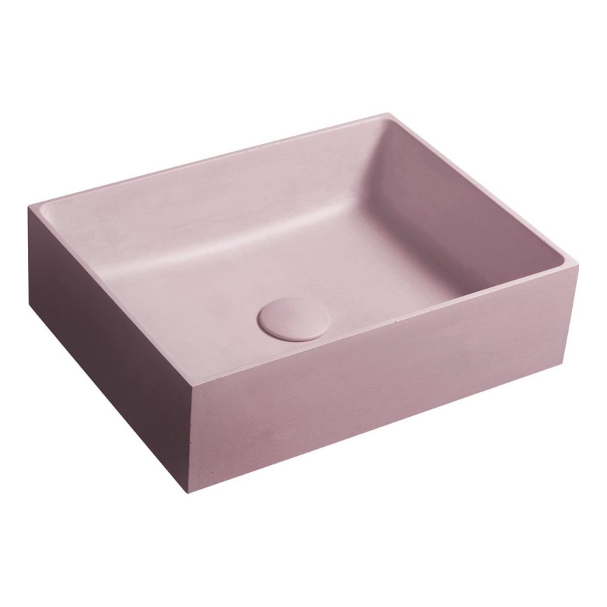 Sapho - Vask til bordplade 47,5x36,5 cm beton/rosa