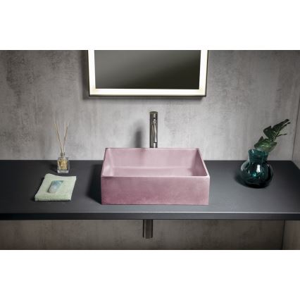 Sapho - Vask til bordplade 47,5x36,5 cm beton/rosa