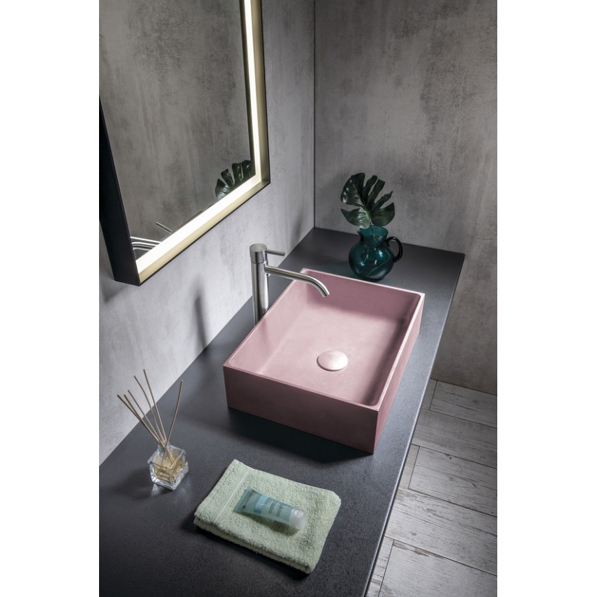Sapho - Vask til bordplade 47,5x36,5 cm beton/rosa