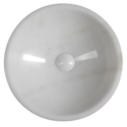 Sapho - Vask til bordplade BLOK Ø 40 cm marmor/hvid