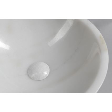 Sapho - Vask til bordplade BLOK Ø 40 cm marmor/hvid