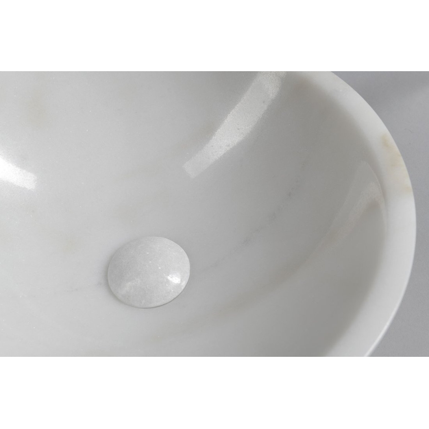 Sapho - Vask til bordplade BLOK Ø 40 cm marmor/hvid