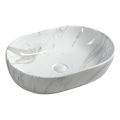 Sapho - Vask til bordplade DALMA 59x42 cm, keramik/Carrara-marmor