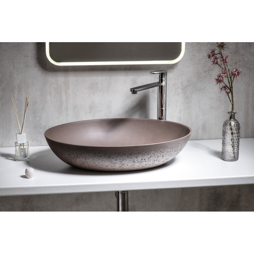 Sapho - Vask til bordplade FORMIGO 60x40 cm beton/brun