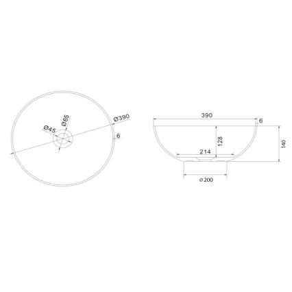 Sapho - Vask til bordplade FORMIGO Ø 39 cm beton/grøn