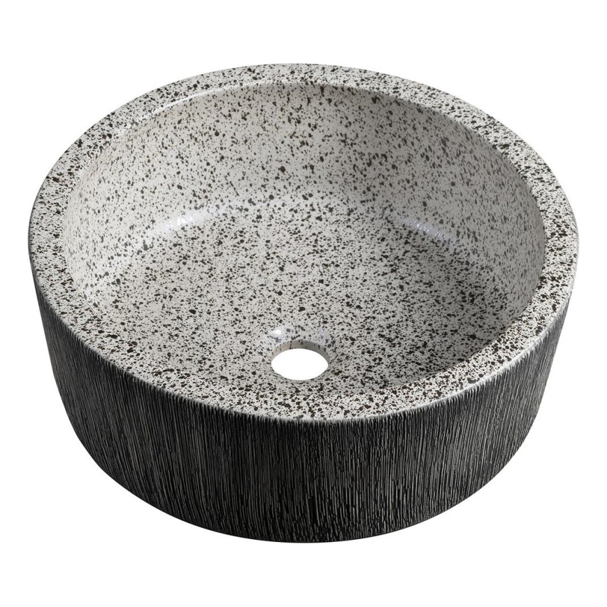 Sapho - Vask til bordplade PRIORI Ø 41 cm hvid/grå