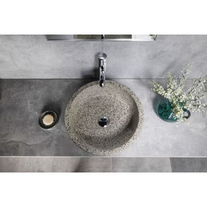 Sapho - Vask til bordplade PRIORI Ø 41 cm hvid/grå