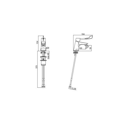 Sapho - Vaskarmatur LEA 15,4 cm, poleret krom