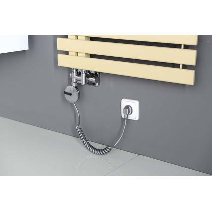 Sapho - Tilslutningssæt af ventiler til midtertilslutning TWIN COMBI højre/poleret krom