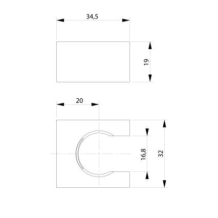 Sapho - Vinklet fast bruseholder/mat sort