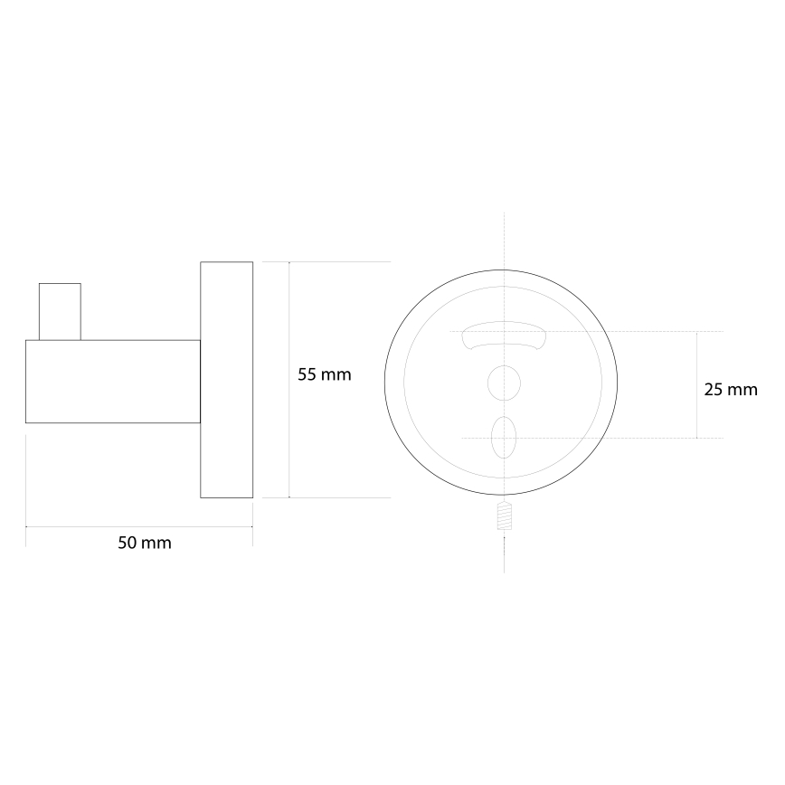 Sapho - Vægkrog X-ROUND 5,5x5 cm guld