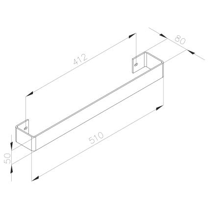Sapho - Vægmonteret håndklædeophæng COLONNA 8x51 cm i blank krom
