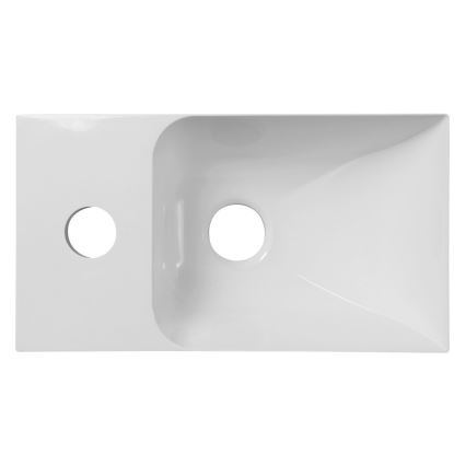 Sapho - Vægmonteret håndvask PICCOLINO 31x17 cm venstrevendt/støbt marmor/hvid