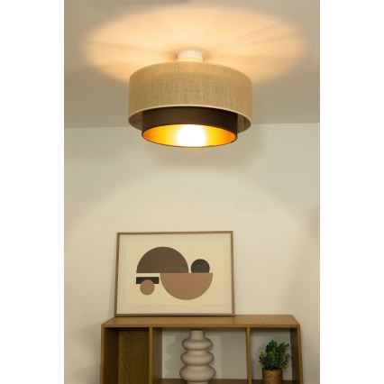 SARTA overflademonteret lysekrone 1xE27/60W/230V Ø 45 cm brun/jute