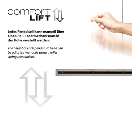 Schöner Wohnen 11316-18 - Dæmpbar LED-pendel på kabel LENA LED/32W/230V 105 cm sort