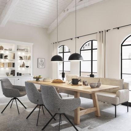 Schöner Wohnen 11728-18 - Pendel med kabel ALI 1xE27/25W/230V Ø 38 cm sort