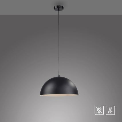 Schöner Wohnen 11728-18 - Pendel med kabel ALI 1xE27/25W/230V Ø 38 cm sort