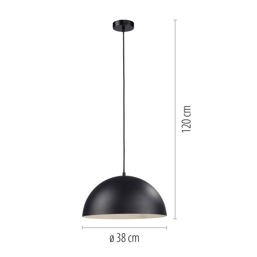 Schöner Wohnen 11728-18 - Pendel med kabel ALI 1xE27/25W/230V Ø 38 cm sort