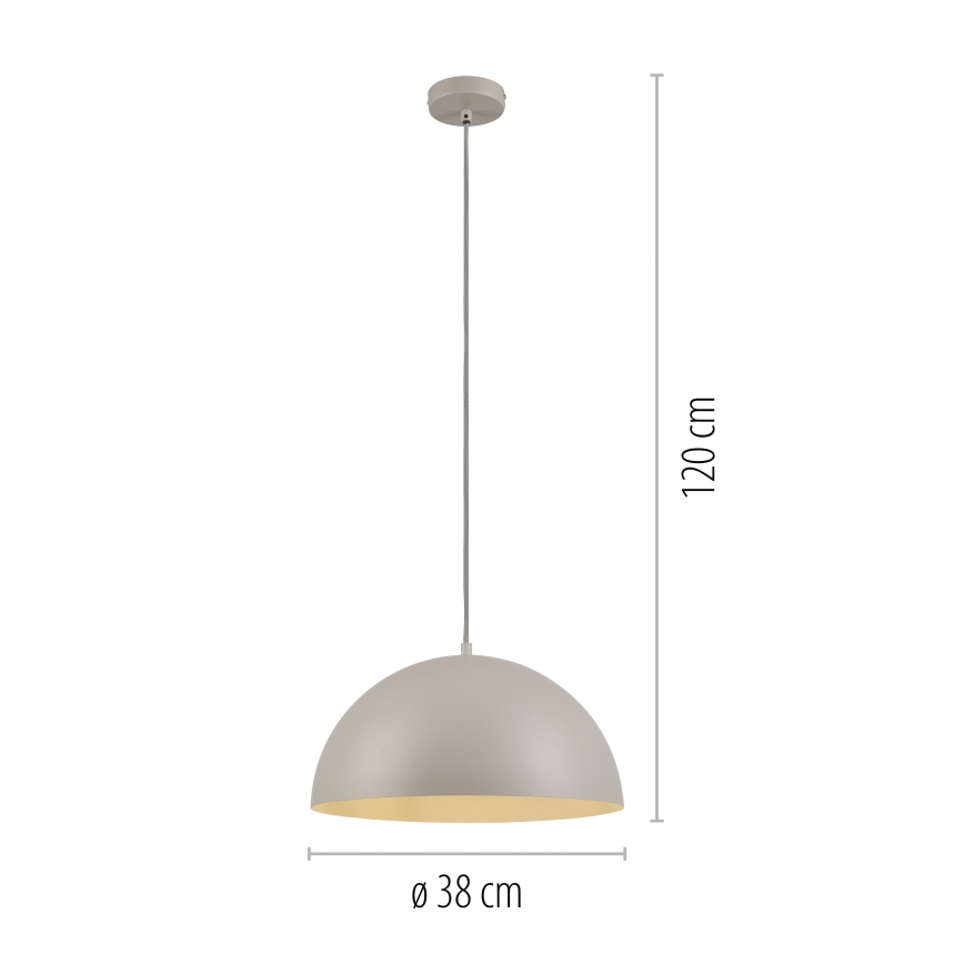 Schöner Wohnen 11728-39 - ALI kabelpendel, 1xE27/25W/230V, Ø 38 cm, grå