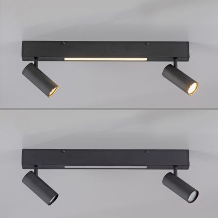 Schöner Wohnen 11793-18 - LED-spot DANTE 2xGU10/10W/230V + LED/7,2W sort