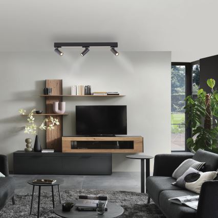 Schöner Wohnen 11794-18 - LED-spotarmatur DANTE 3xGU10/10W/230V + LED/14,4W sort