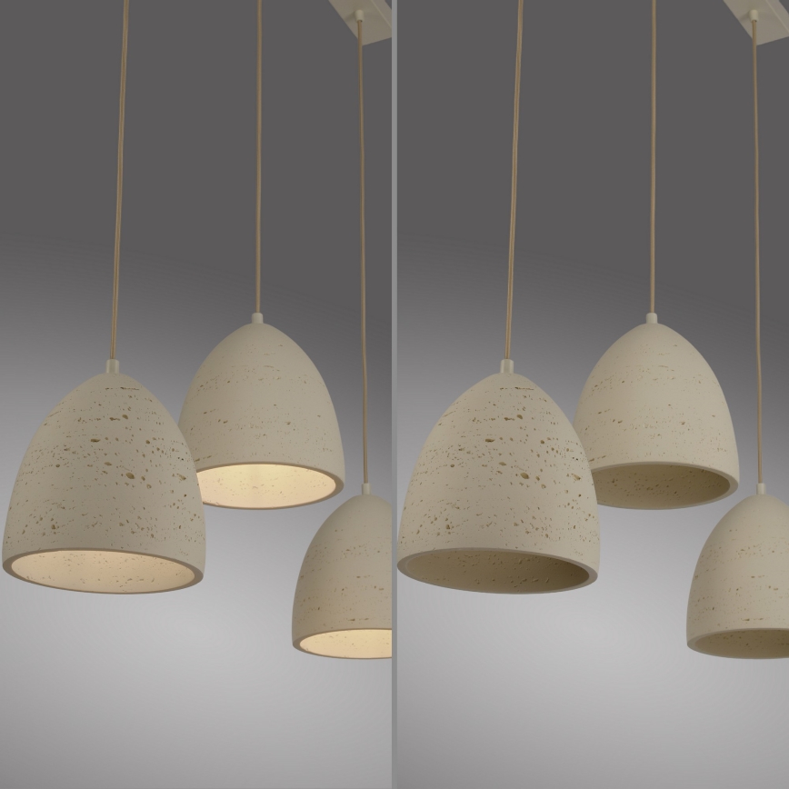 Schöner Wohnen 12541-42 - Pendel med kabel TRAVENTA 3xE27/40W/230V beton