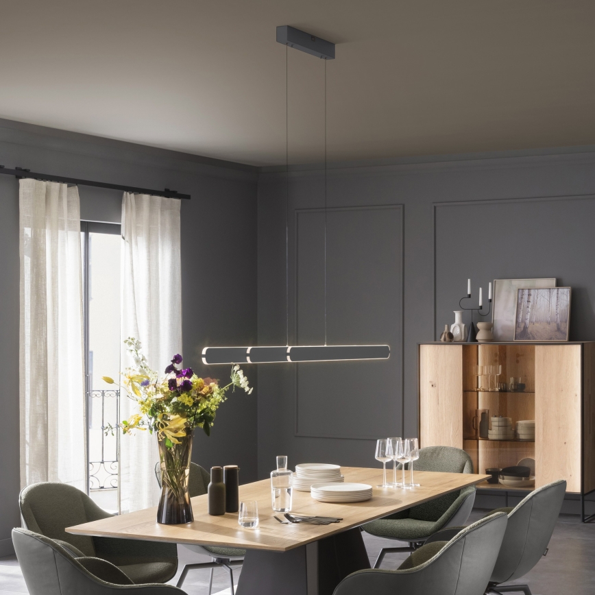 Schöner Wohnen 12577-18 - Dæmpbar LED-pendel på wire ADRIANA ROUND 2xLED/24W/230V 2700/3000/3500/4000/5000K 160 cm sort