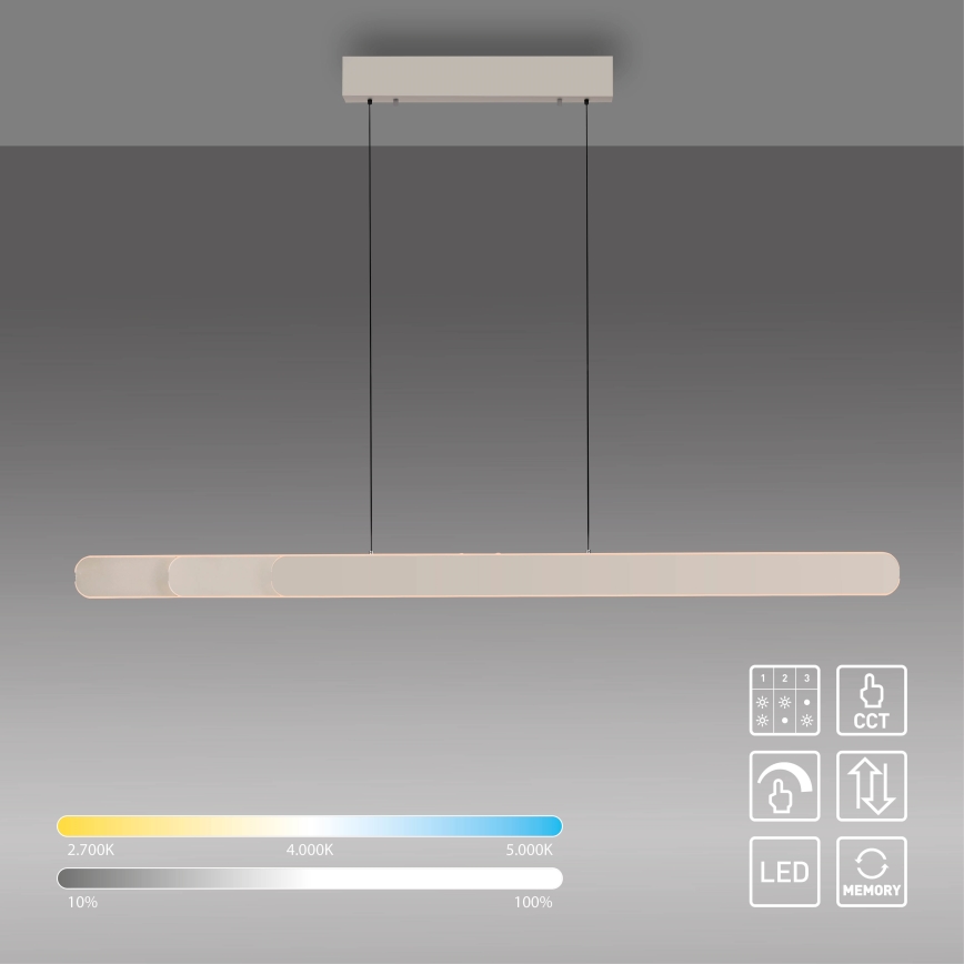 Schöner Wohnen 12577-39 - ADRIANA ROUND dæmpbar LED-pendel på kabel 2xLED/24W/230V 2700/3000/3500/4000/5000K grå