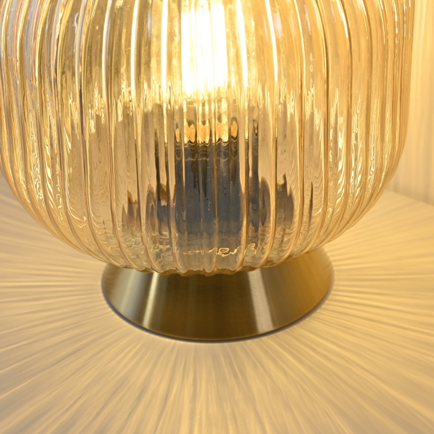 Schöner Wohnen 13573-27 - Bordlampe NAMI 1xE27/25W/230V guld/beige/røgfarvet