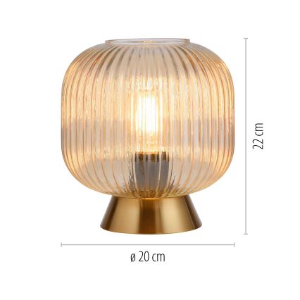 Schöner Wohnen 13573-27 - Bordlampe NAMI 1xE27/25W/230V guld/beige/røgfarvet