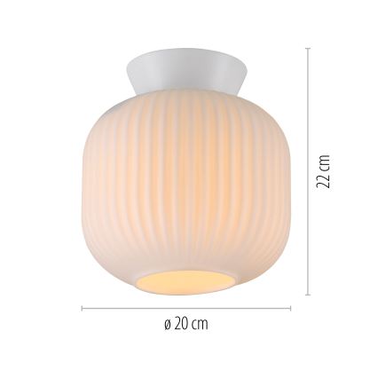 Schöner Wohnen 13574-16 - NAMI loftlampe 1xE27/25W/230V Ø 20 cm, hvid