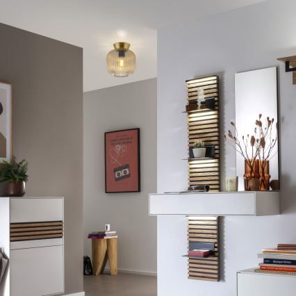 Schöner Wohnen 13574-27 - Loftlampe NAMI 1xE27/25W/230V Ø 20 cm guld/beige/røget