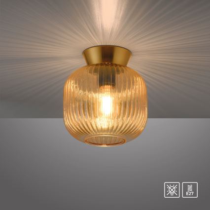 Schöner Wohnen 13574-27 - Loftlampe NAMI 1xE27/25W/230V Ø 20 cm guld/beige/røget