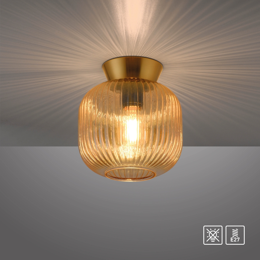 Schöner Wohnen 13574-27 - Loftlampe NAMI 1xE27/25W/230V Ø 20 cm guld/beige/røget