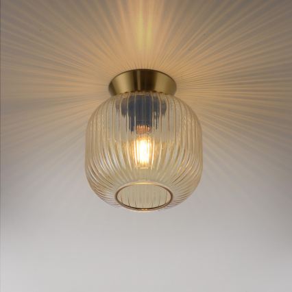 Schöner Wohnen 13574-27 - Loftlampe NAMI 1xE27/25W/230V Ø 20 cm guld/beige/røget