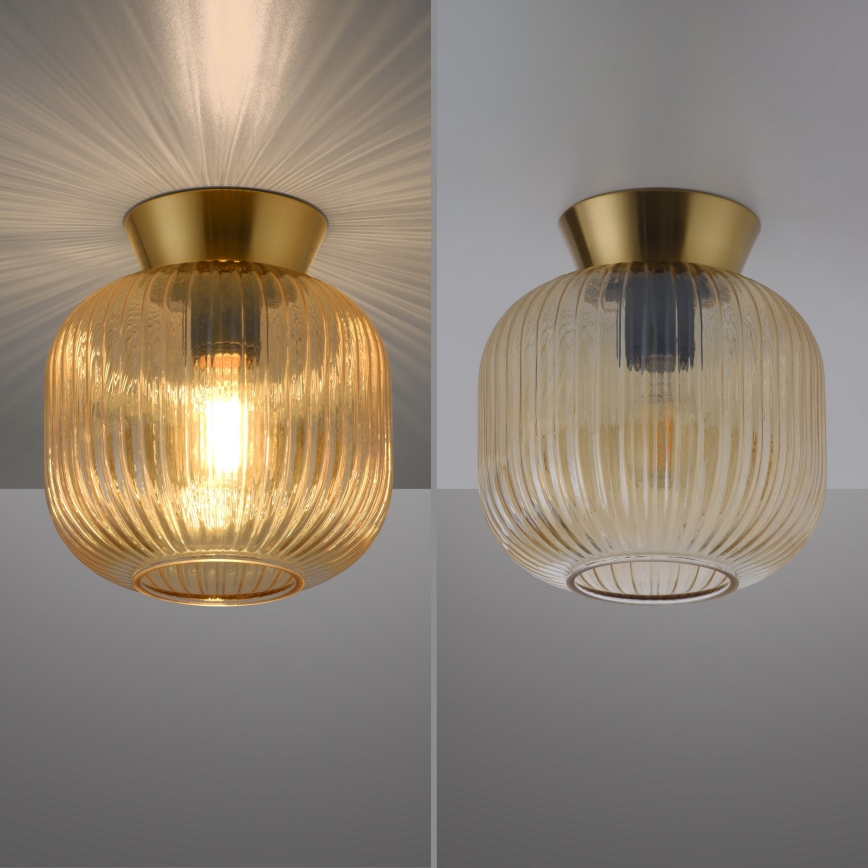 Schöner Wohnen 13574-27 - Loftlampe NAMI 1xE27/25W/230V Ø 20 cm guld/beige/røget