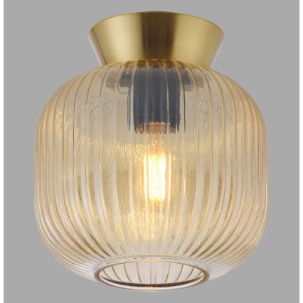 Schöner Wohnen 13574-27 - Loftlampe NAMI 1xE27/25W/230V Ø 20 cm guld/beige/røget