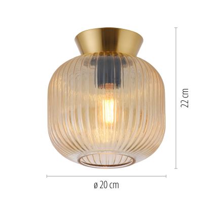 Schöner Wohnen 13574-27 - Loftlampe NAMI 1xE27/25W/230V Ø 20 cm guld/beige/røget