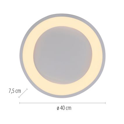 Schöner Wohnen 14233-16 - Dæmpbar LED-loftlampe MONTA LED/21W/230V Ø 40 cm hvid