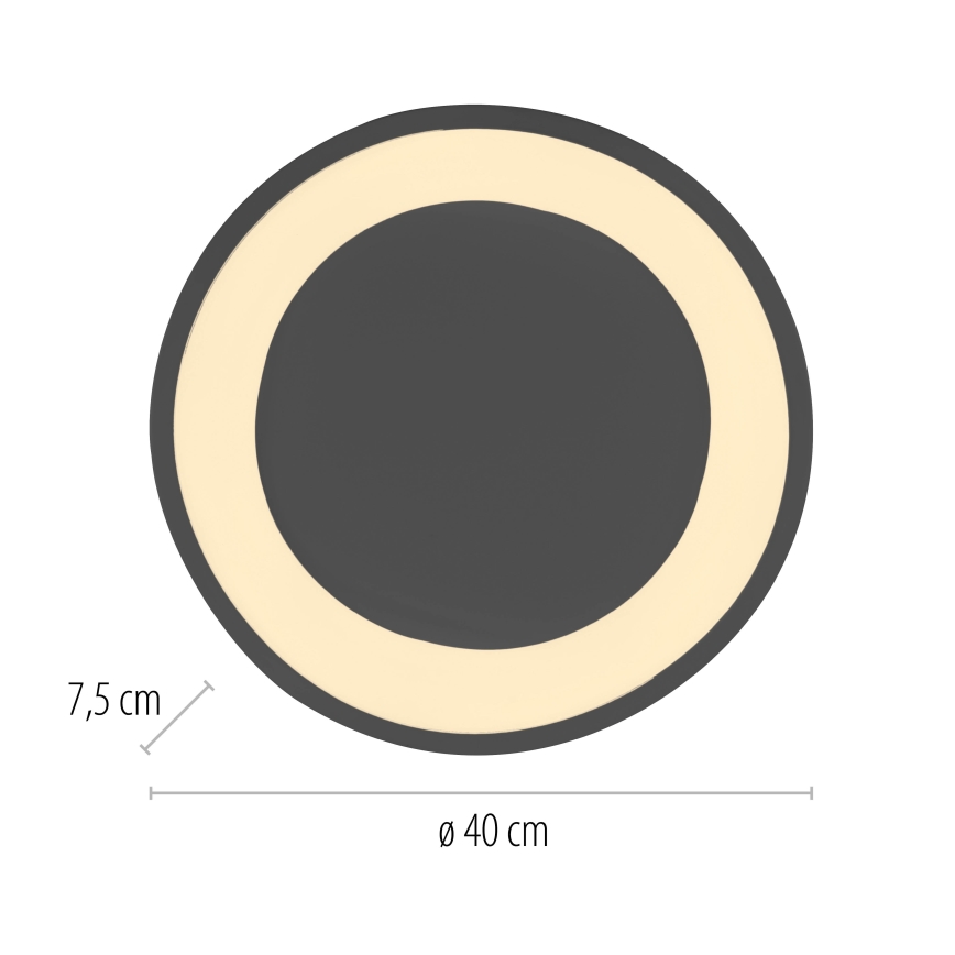 Schöner Wohnen 14233-18 - LED dæmpbar loftlampe MONTA LED/21W/230V Ø 40 cm sort