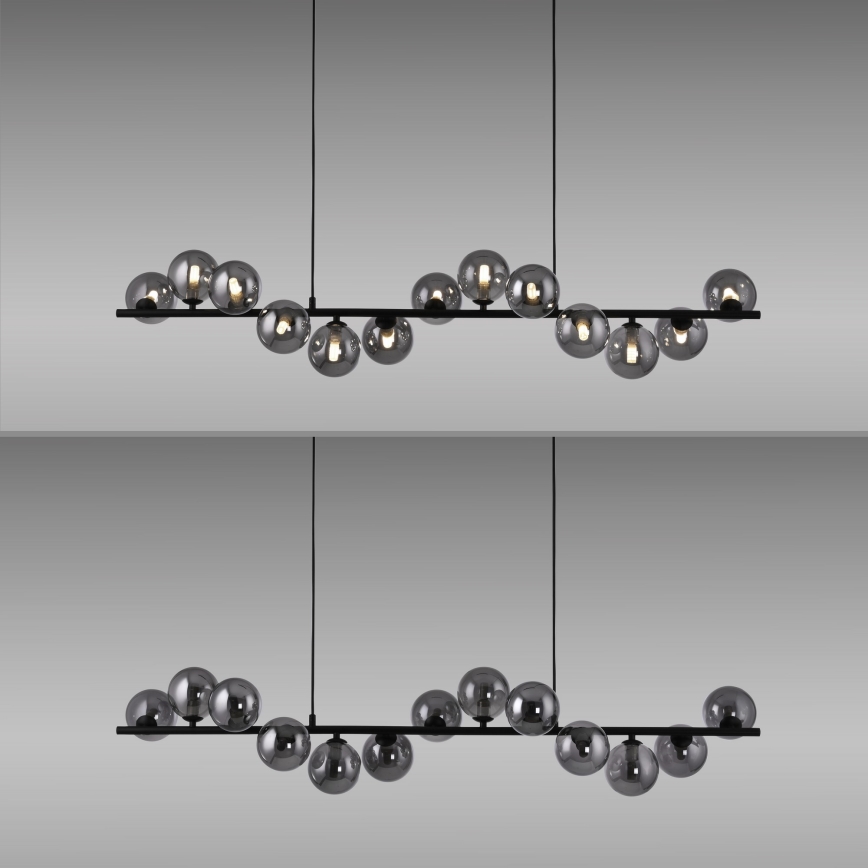 Schöner Wohnen 14504-18 - LED-pendel med wireophæng DUBAI 13xG9/3W/230V 118 m sort/røget