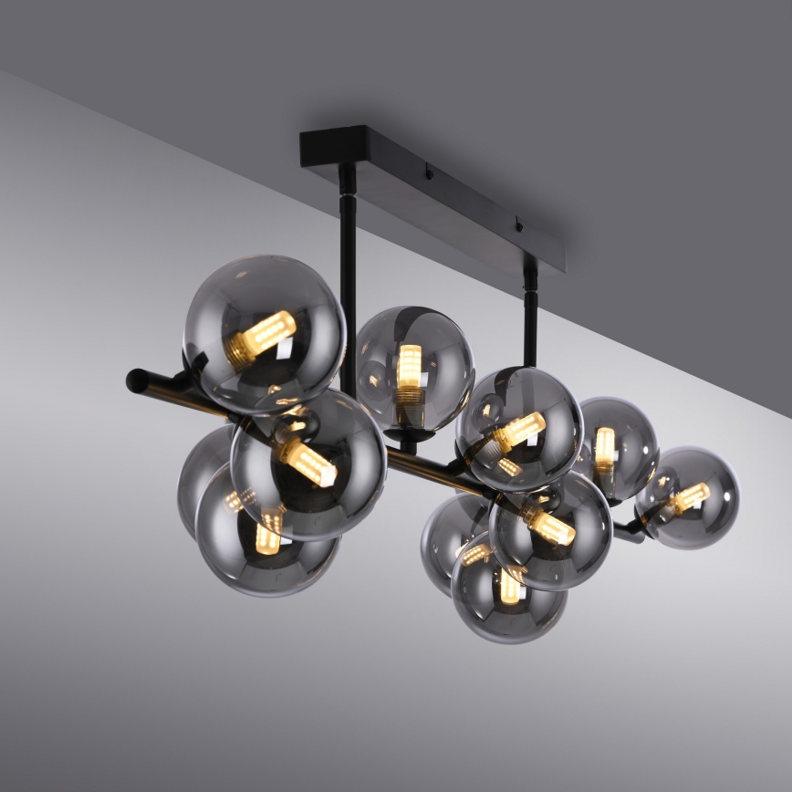 Schöner Wohnen 14505-18 - LED-lysekrone på stang DUBAI 13xG9/3W/230V sort/røgfarvet