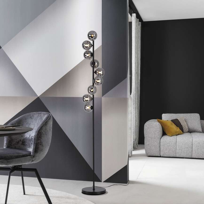 Schöner Wohnen 14506-18 - LED-gulvlampe DUBAI 9xG9/3W/230V sort/røget