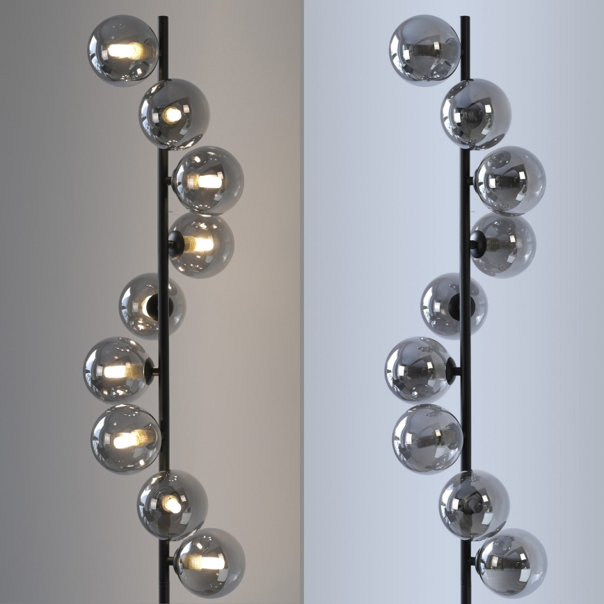 Schöner Wohnen 14506-18 - LED-gulvlampe DUBAI 9xG9/3W/230V sort/røget