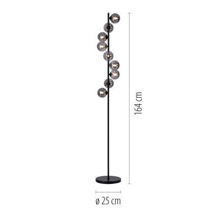 Schöner Wohnen 14506-18 - LED-gulvlampe DUBAI 9xG9/3W/230V sort/røget