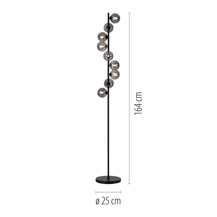 Schöner Wohnen 14506-18 - LED-gulvlampe DUBAI 9xG9/3W/230V sort/røget