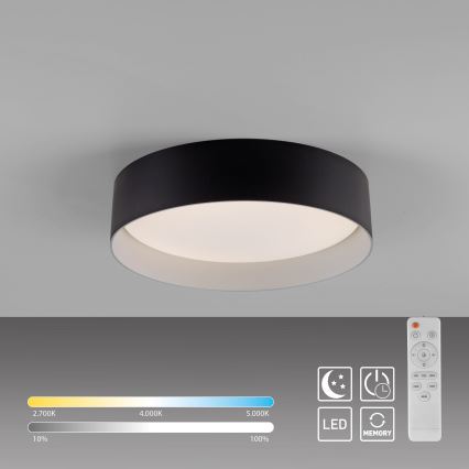 Schöner Wohnen 14593-18 - Dæmpbar LED-loftlampe TAVOLI LED/10W/230V 2700-6500K Ø 28,5 cm sort + fjernbetjening