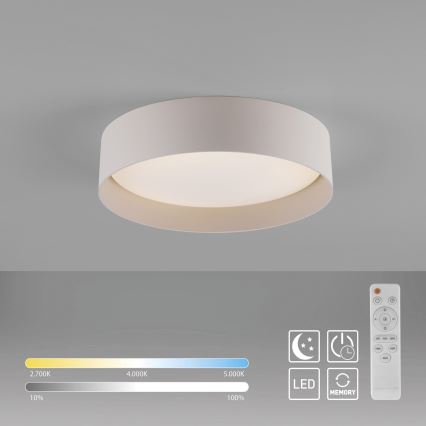 Schöner Wohnen 14593-39 - LED-dæmpbar loftlampe TAVOLI LED/10 W/230 V 2700-6500K Ø 28,5 cm grå, inkl. fjernbetjening