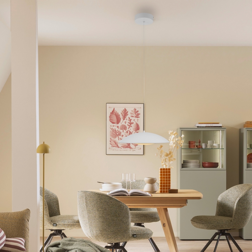 Schöner Wohnen 14606-16 - Dæmpbar LED-pendel LENTE, 17 W/230 V, Ø 40 cm, hvid