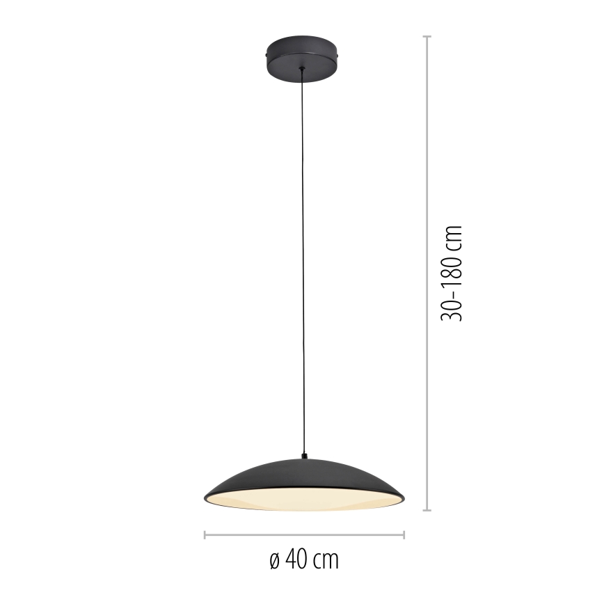 Schöner Wohnen 14606-18 - LENTE LED/17W/230V, dæmpbar LED-pendel på wire, Ø 40 cm, sort